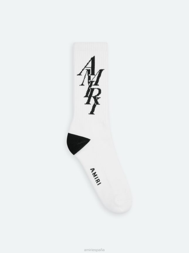 calcetín de marca unisexo AMIRI blanco negro accesorios ZJ42Z4445