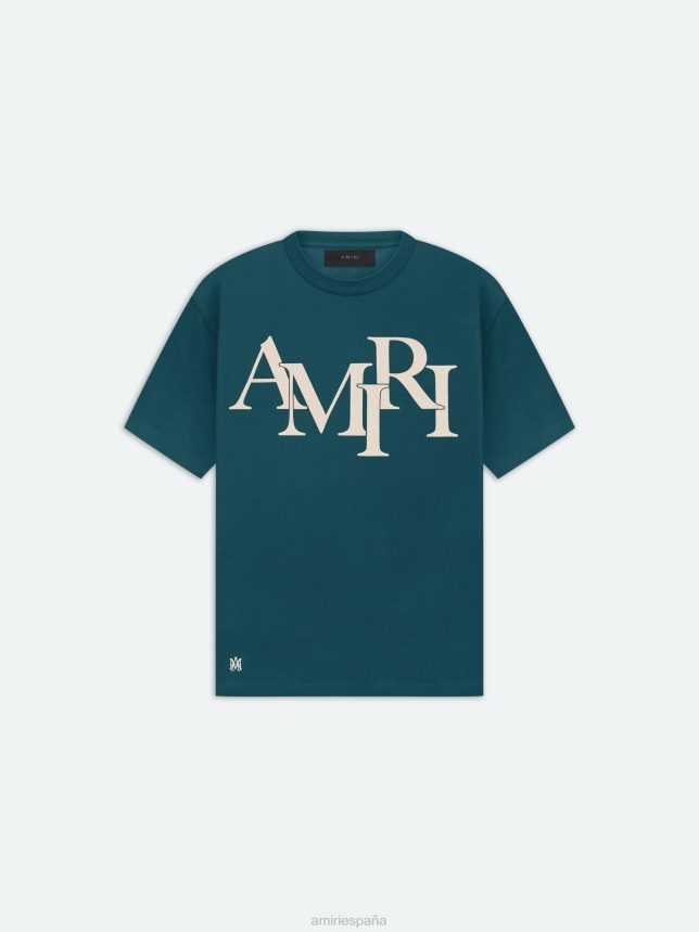 camiseta con logo escalonado de la marca hombres AMIRI selva ropa ZJ42Z460