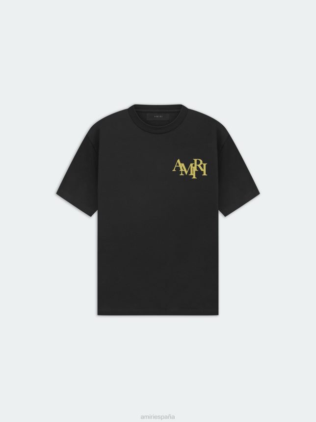 camiseta de champán de cristal hombres AMIRI negro ropa ZJ42Z465