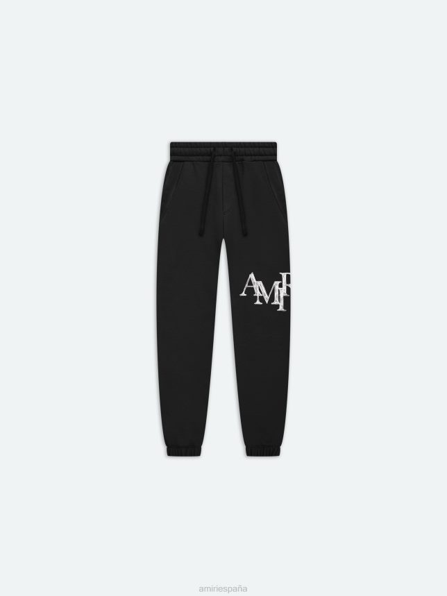 pantalones deportivos con garabatos escalonados de la marca niños AMIRI negro ropa ZJ42Z4361